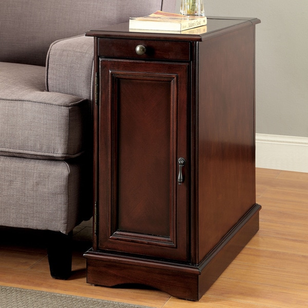 Furniture of America Terra Multi-storage Side Table with Power Strip ...