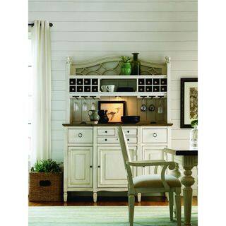 Summer Hill Buffet With Bar Hutch In Cotton Finish Summer Hill Buffet With Bar Hutch In Cotton Finish
