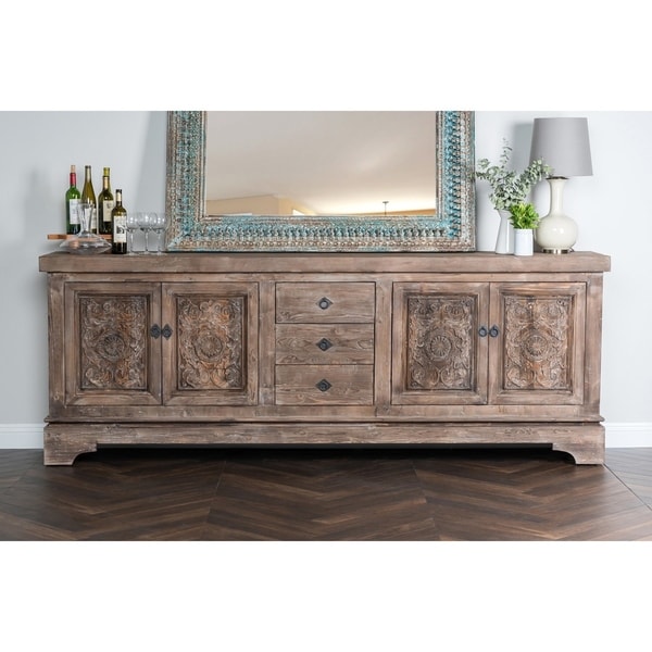 Allen Reclaimed Pine 3-Drawer, 4-Door Sideboard by Kosas Home