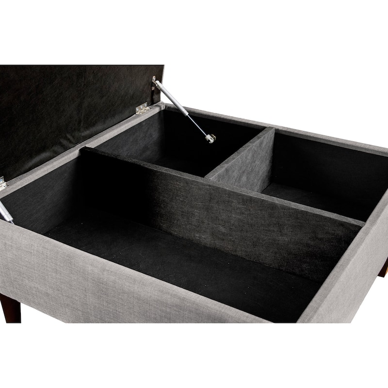 MJL Furniture Manhattan Espresso Fabric Upholstered Organizational Cocktail Ottoman Table