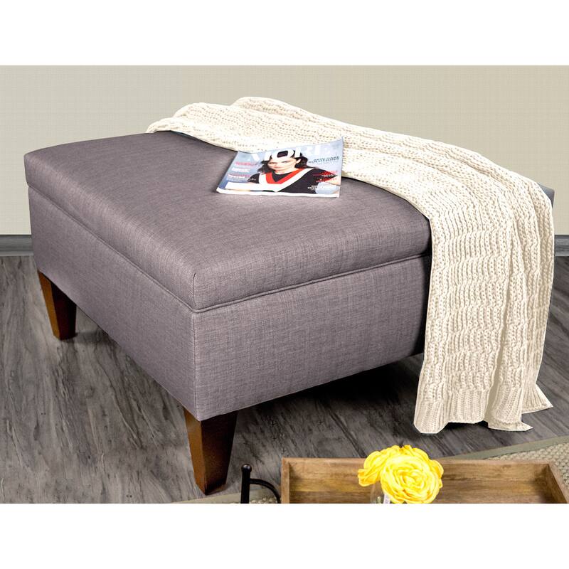 MJL Furniture Manhattan Espresso Fabric Upholstered Organizational Cocktail Ottoman Table