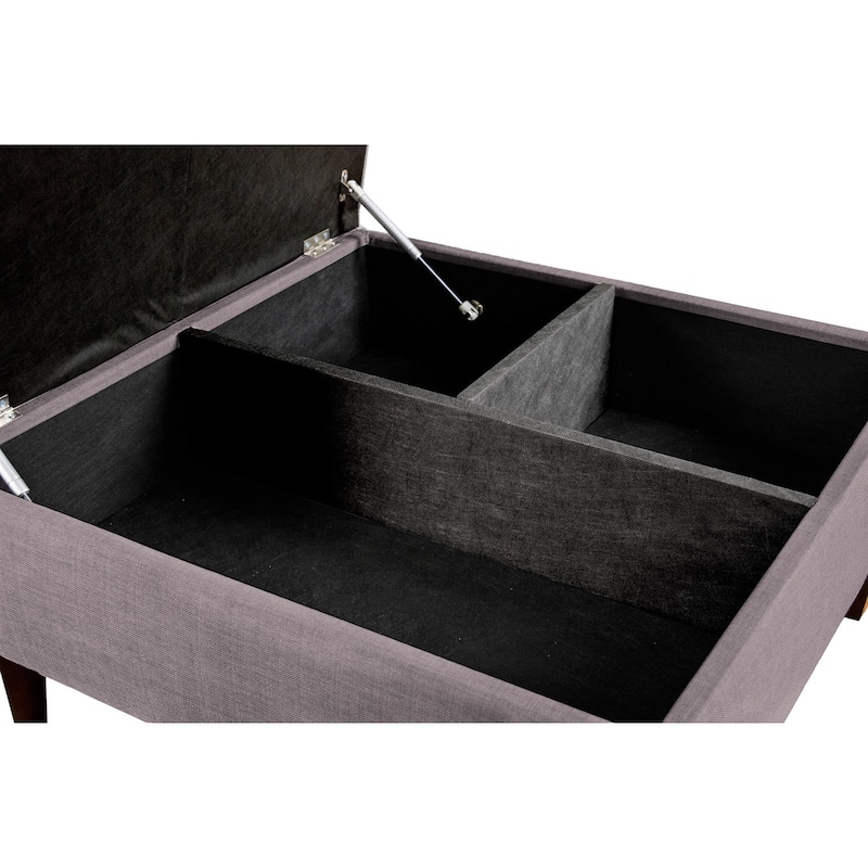 MJL Furniture Manhattan Espresso Fabric Upholstered Organizational Cocktail Ottoman Table