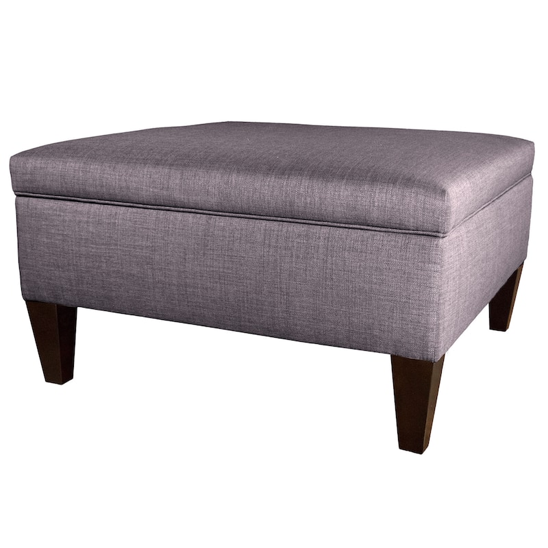 MJL Furniture Manhattan Espresso Fabric Upholstered Organizational Cocktail Ottoman Table - Dark Grey