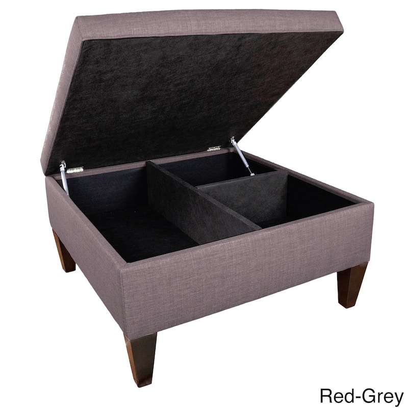 MJL Furniture Manhattan Espresso Fabric Upholstered Organizational Cocktail Ottoman Table