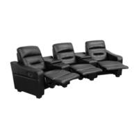 Shop Offex Real Comfort Series 3-seat Reclining Leather Theater Seating ...