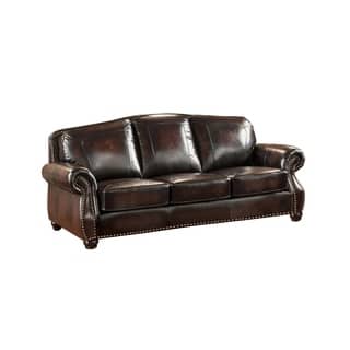 Camel Back Traditional Sofas Couches For Less Vail Leather Sofa With Feather Down Seating