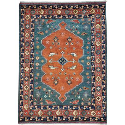 Afghan Vegetable Dyes Recreation Hand-knotted Oriental Rug (5'1 x 6'9)