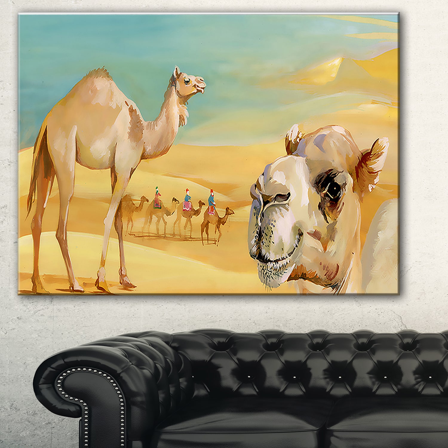 Desert Shower Curtain Camel Animal Pattern Art Print for Bathroom 70 Inches Long 