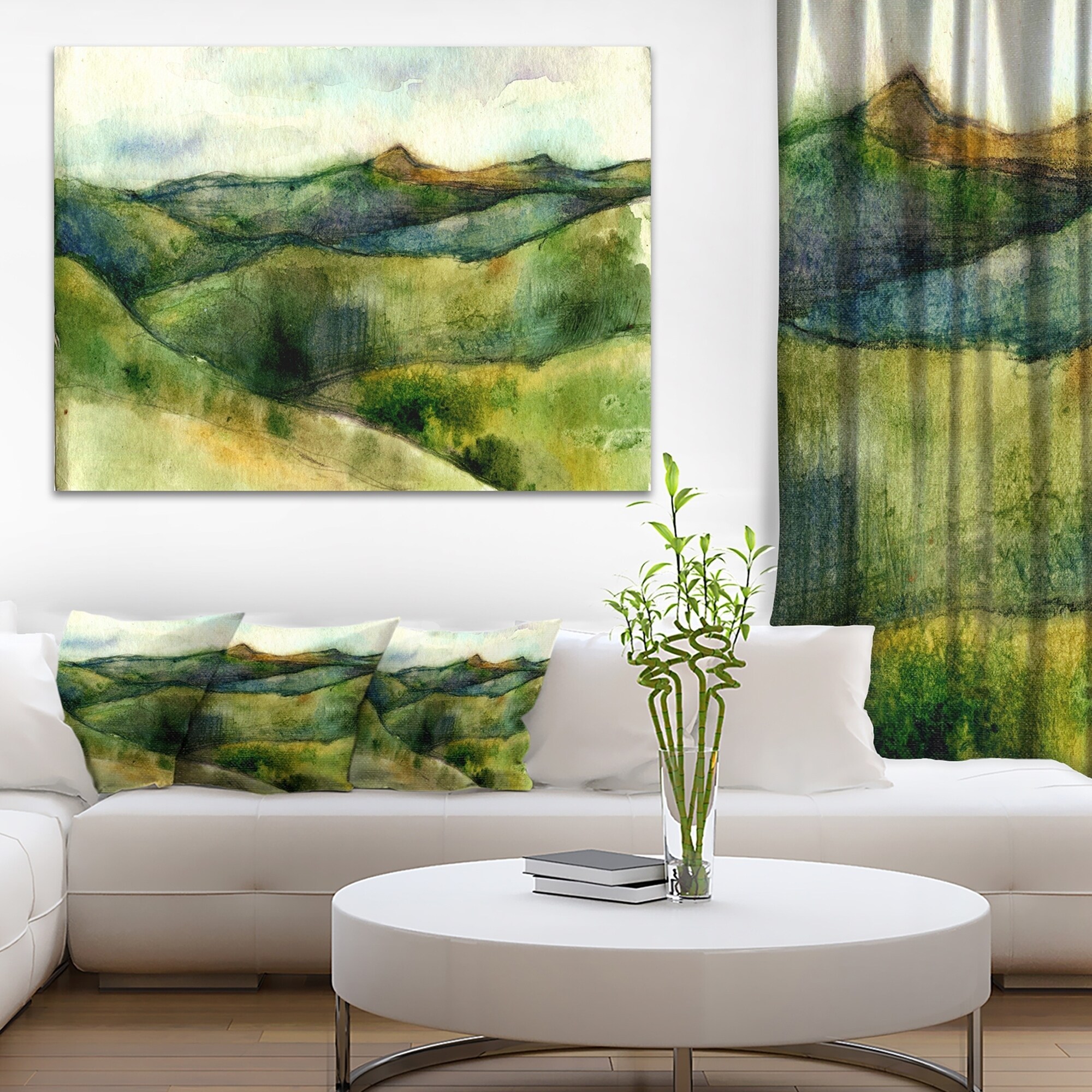 x 32 in 39 in Created On Lightweight Polyester Fabric Designart TAP11069-39-32  Green Small Lake Panoramic View Landscape Blanket Décor Art for Home and Office Wall Tapestry Medium 