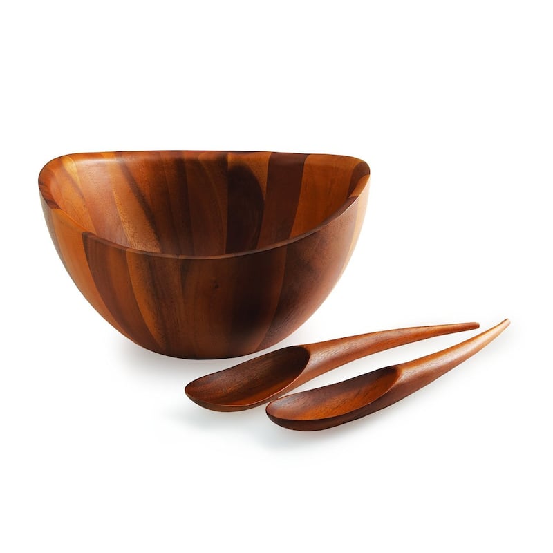 Nambe Harmony 3 Piece Salad Bowl and Servers Set
