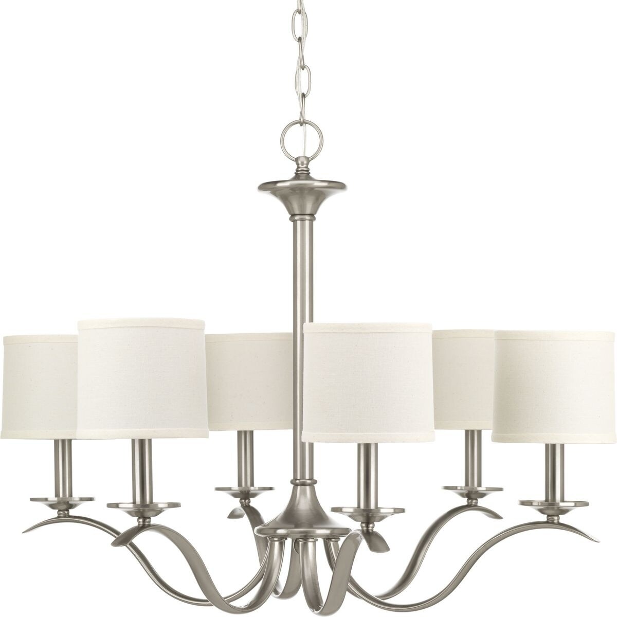 Progress Lighting P4739-09 Inspire Six-light Chandelier - N/A (Brushed Nickel) - Chandeliers For Bedrooms by Overstock.com