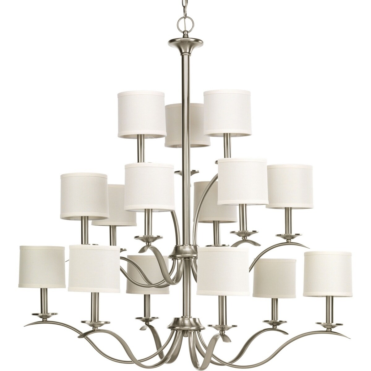 Progress Lighting P4650-09 Inspire Fifteen-light 3-tier Chandelier - N/A (Brushed Nickel) - Chandeliers For Bedrooms by Overstock.com