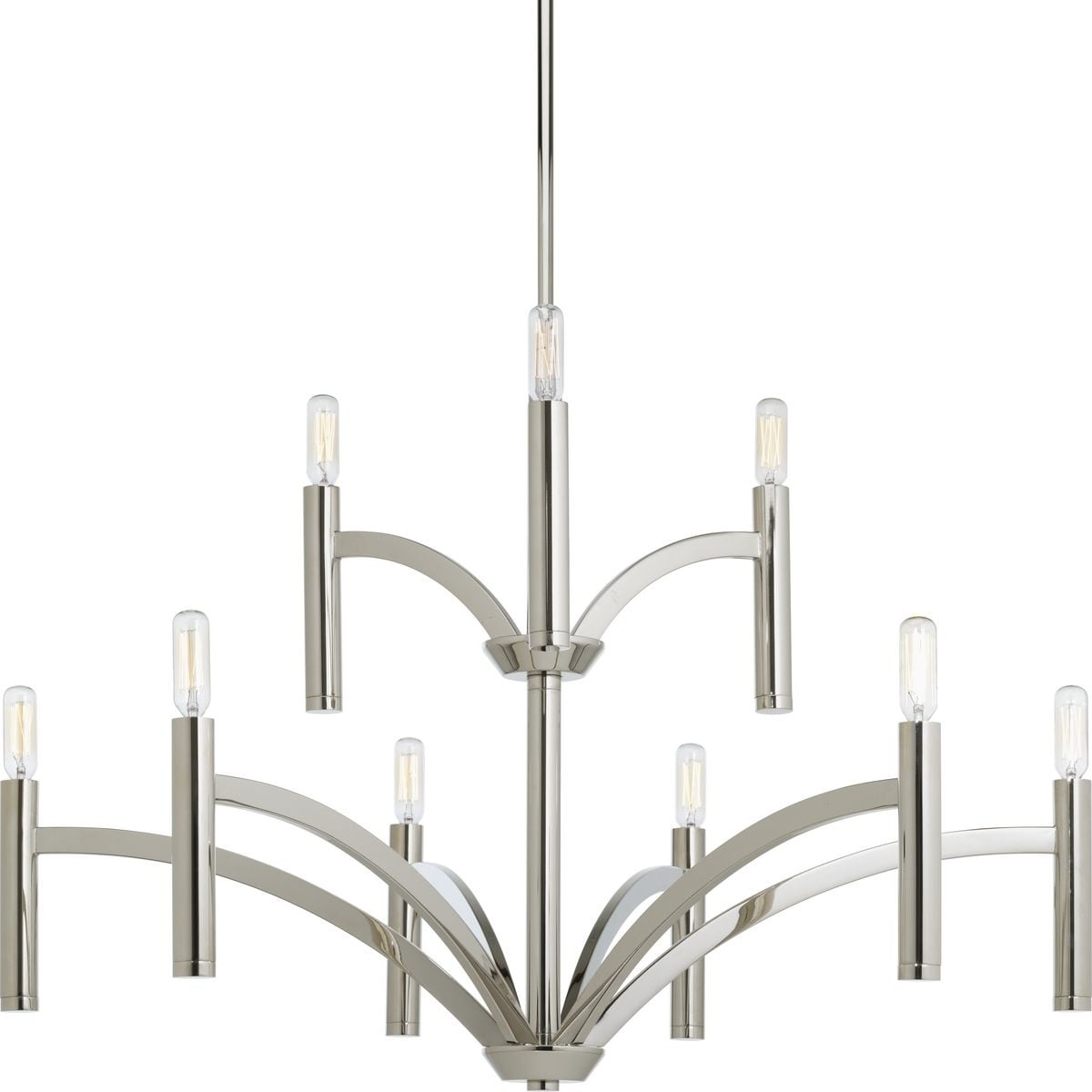 Progress Lighting Draper Collection 9-Light Polished Nickel Luxe Chandelier Light