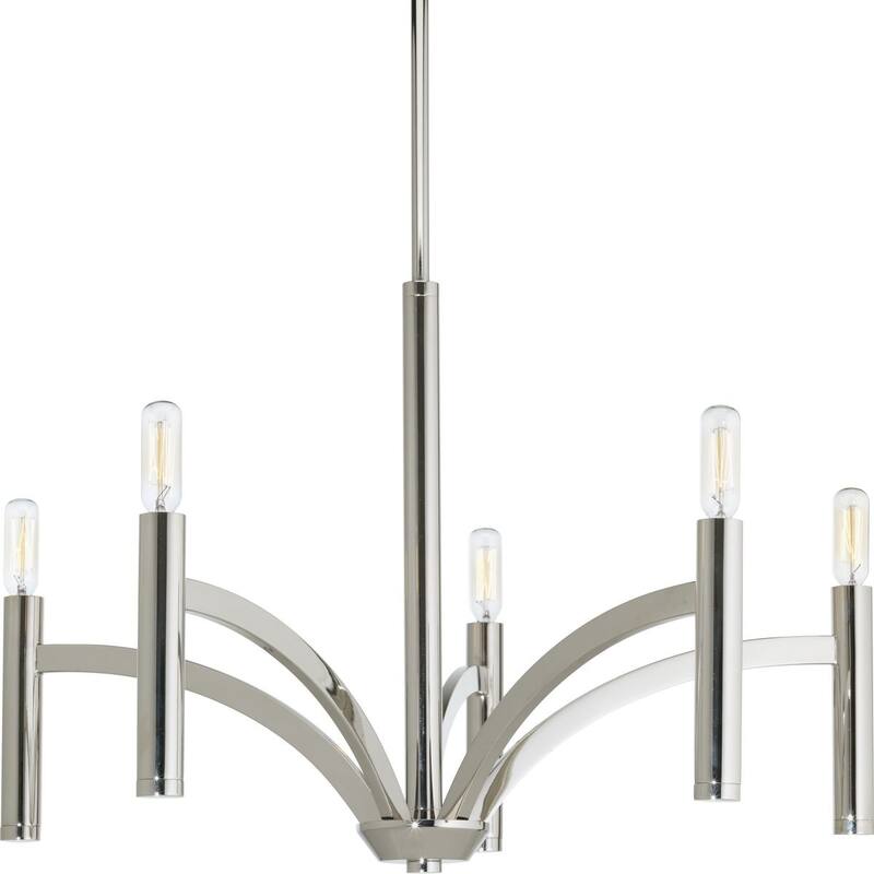 Draper Collection 5-Light Polished Nickel Luxe Chandelier Light