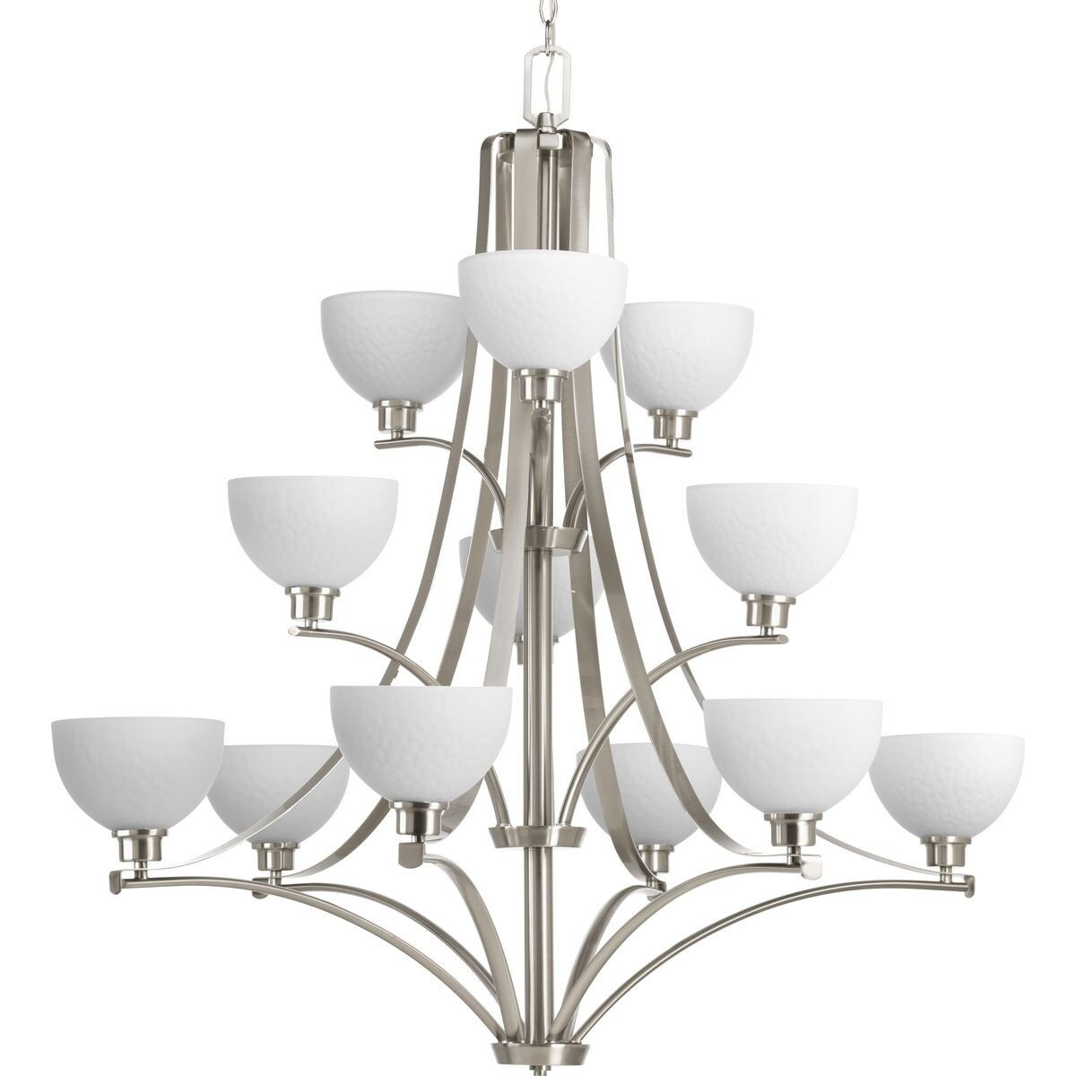 Progress Lighting P4653-09 Legend Twelve-light 3-tier Chandelier - N/A (Brushed Nickel) - Chandeliers For Bedrooms by Overstock.com