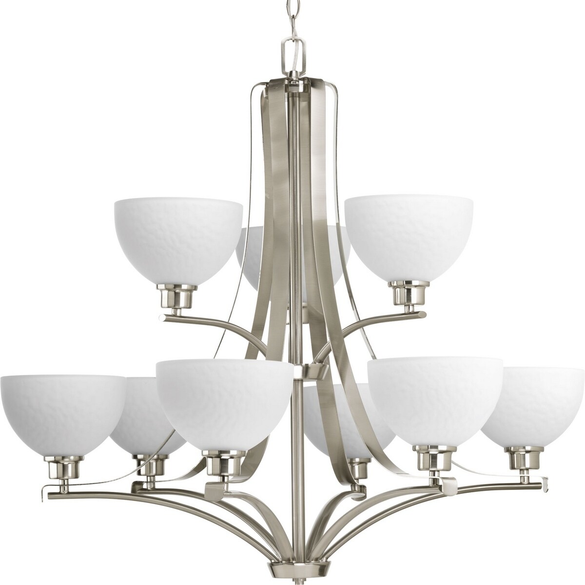 Progress Lighting P4272-09 Legend 9-light 2-tier Chandelier - N/A (Brushed Nickel) - Chandeliers For Bedrooms by Overstock.com