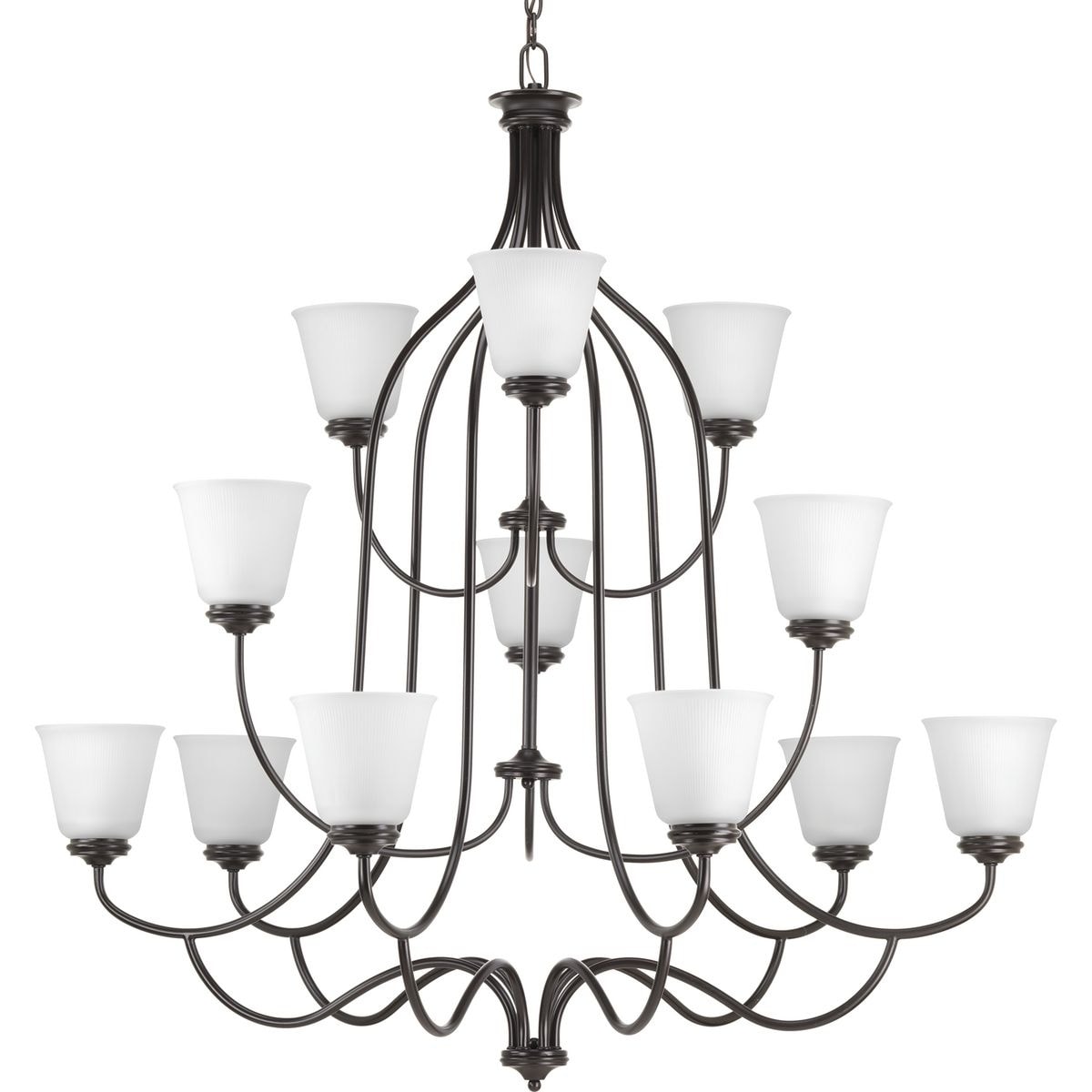 Progress Lighting P4752-20 Keats Twelve-light 3-tier Chandelier - N/A (Antique Bronze) - Chandeliers For Bedrooms by Overstock.com