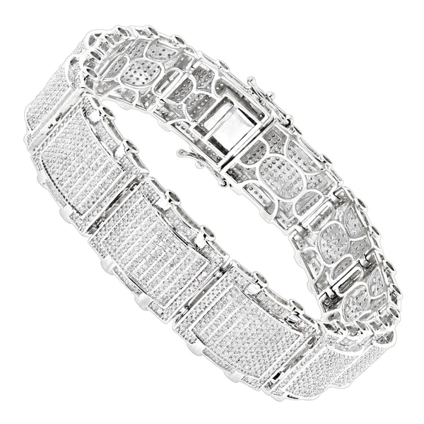 Luxurman 10k Gold Men's 5 1/4ct TDW Diamond Bracelet (H-I, SI1-SI2)