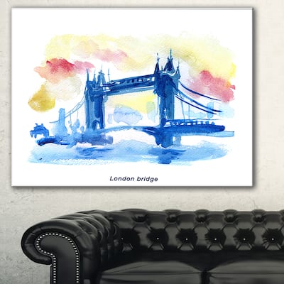 London Hand'drawn Illustration" Cityscape Canvas Print