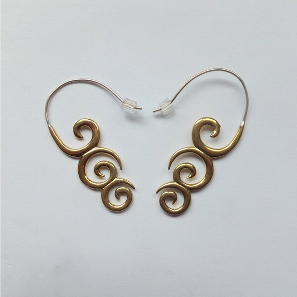 3 Pair Bali Sterling Silver Swirl Earwires 20mm