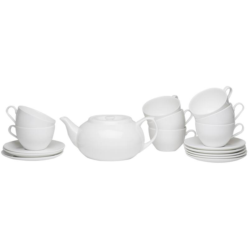 Red Vanilla Tea Server Set with Cup & Saucers