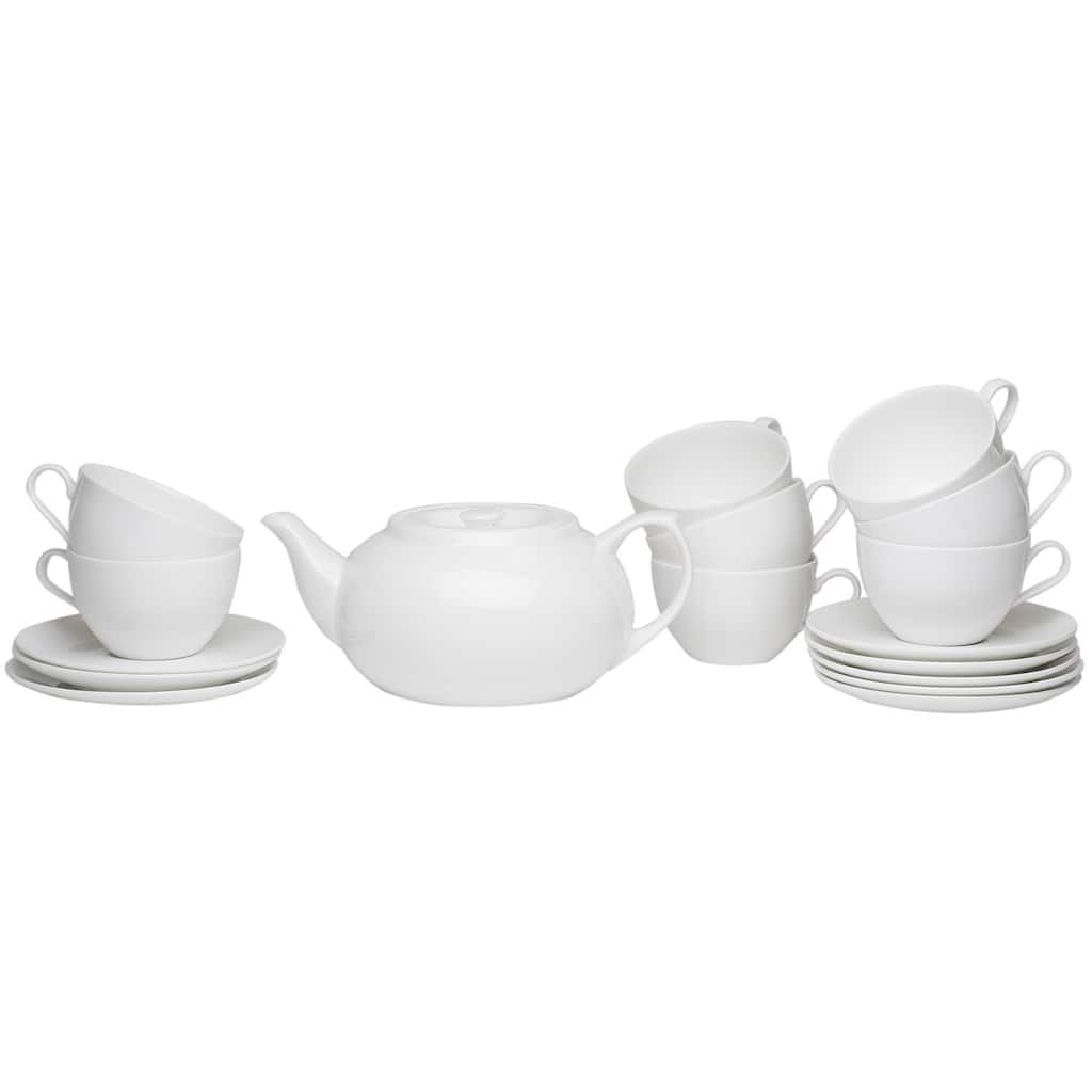 Red Vanilla Tea Server Set with Cup & Saucers