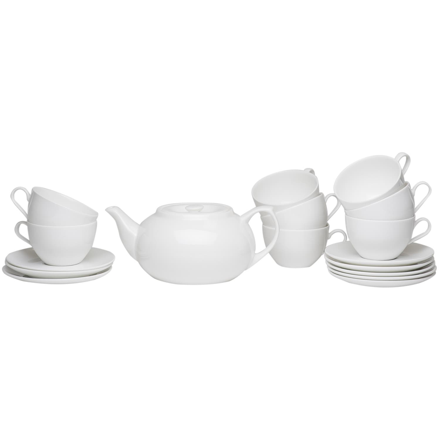 Red Vanilla Tea Server Set with Cup & Saucers