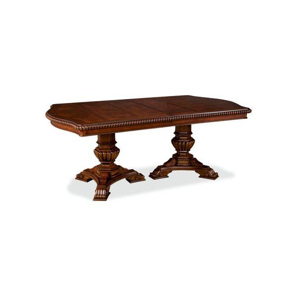 Villa Cortina Double Pedestal Dining Table Brown Villa Cortina Double Pedestal Dining Table Brown