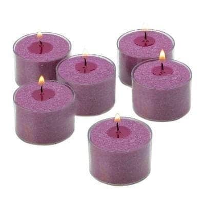 Purple Unscented Tealight Candles with Clear Cups with 8-hour Burn (Set of 72)