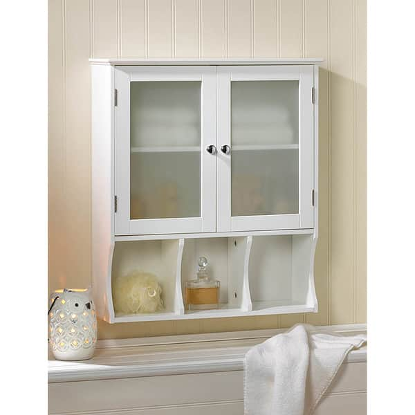 Shop Wall Mounted White Space Saver Display Cabinet Overstock 11624814