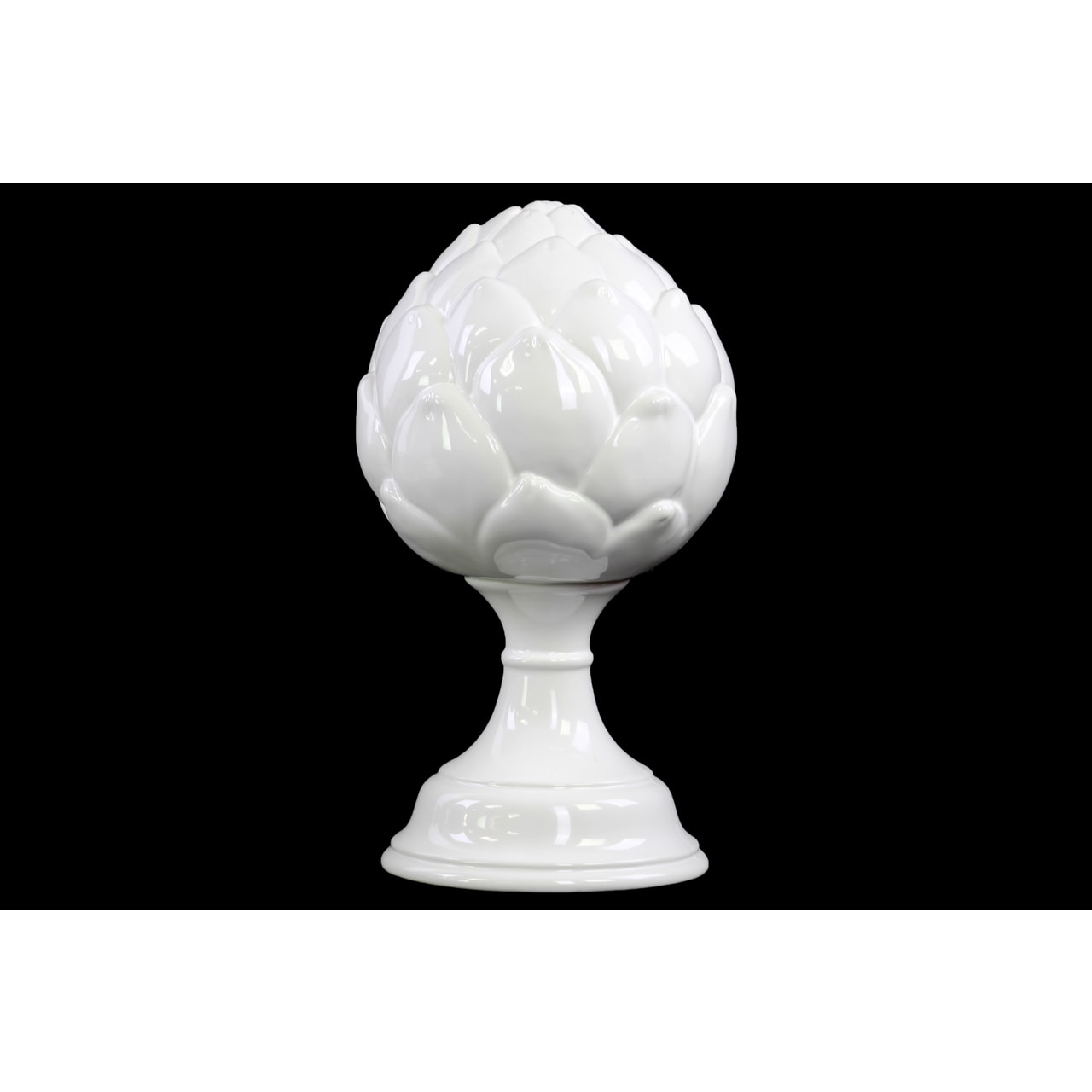 Gloss White Urban Trends Ceramic Artichoke Figurine