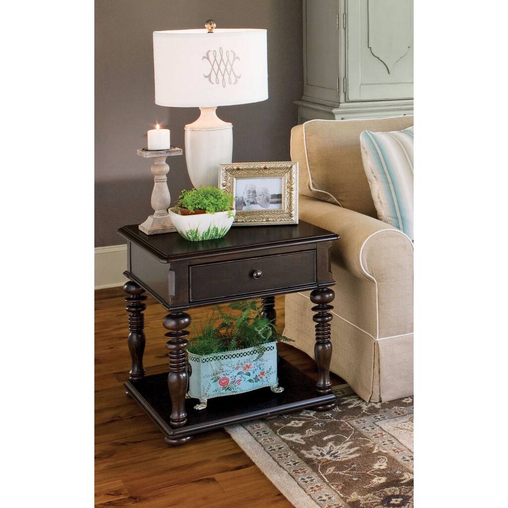 Paula Deen Home Rectangular End Table in Tobacco Finish