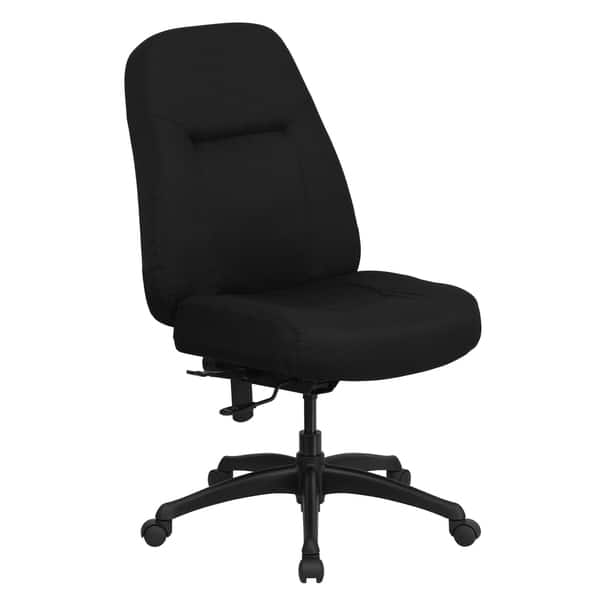 Parton Big and Tall Armless Black Fabric Executive Swivel Adjustable Office  Chair with Extra Wide Seat - Overstock - 11627469