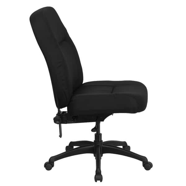 Shop Parton Big And Tall Armless Black Fabric Executive Swivel