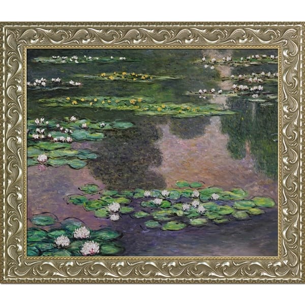 Claude Monet 'Water Lilies, Green and Violet' (Luxury Line) Hand ...