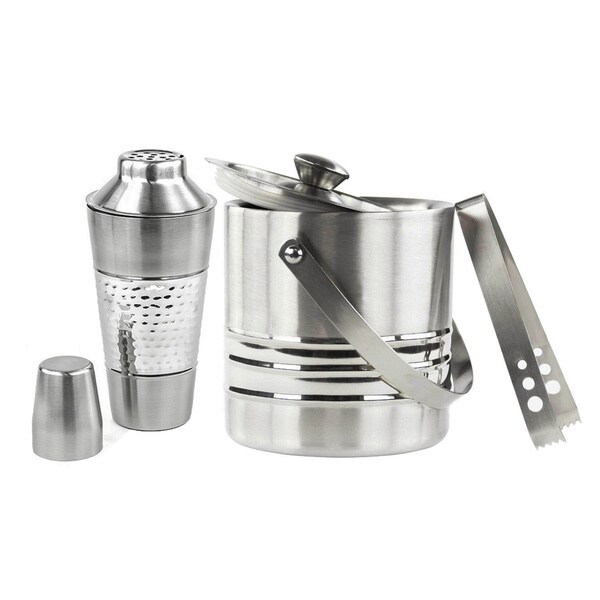Shop Stainless Steel 25ounce Cocktail Shaker and 3 Qt Ice Bucket Set