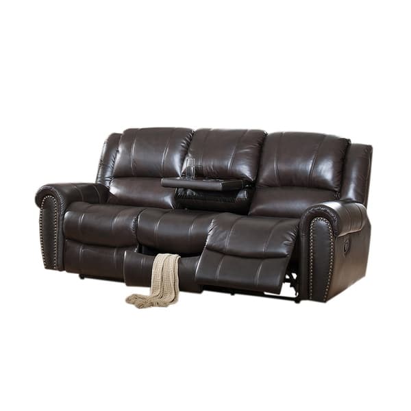 Shop Charlotte Top Grain Leather Reclining Sofa With Memory Foam