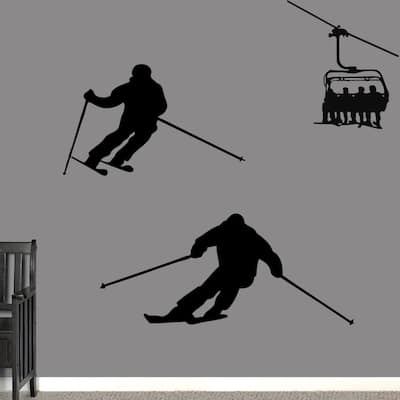 Skiing Large Wall Decal Set