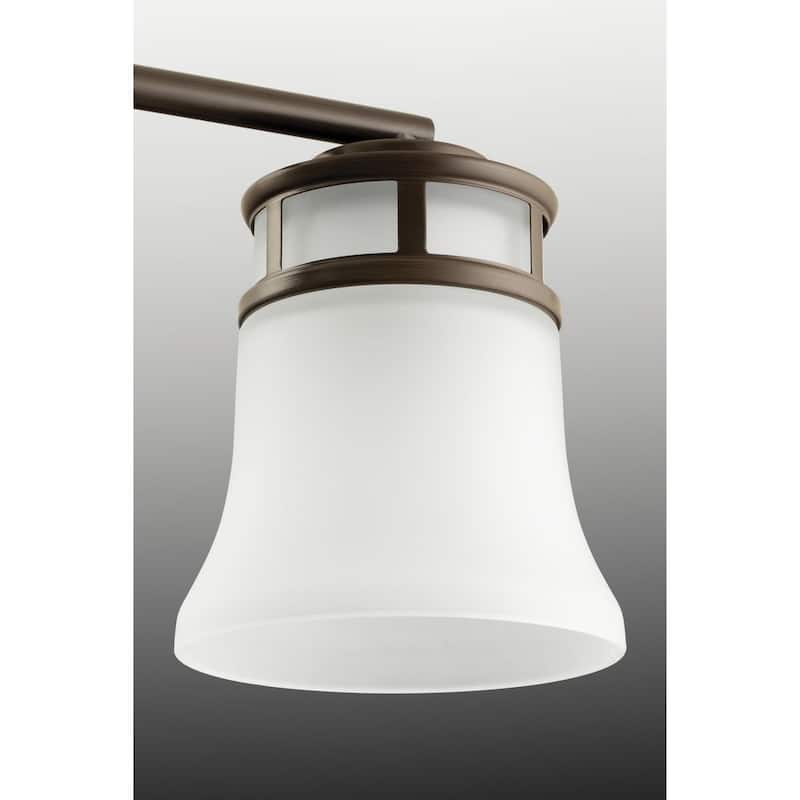 Cascadia Collection 5-Light Antique Bronze Etched Glass Coastal Chandelier Light