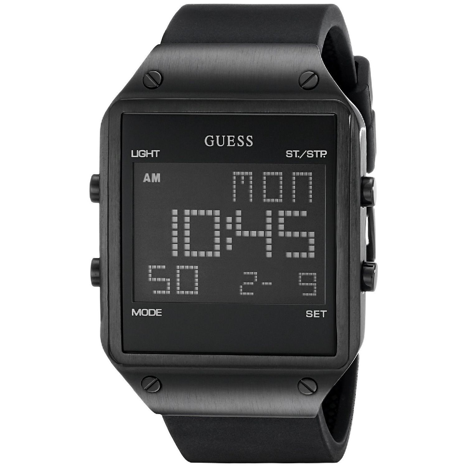 U0595G1 Digital Black Silicone Watch 