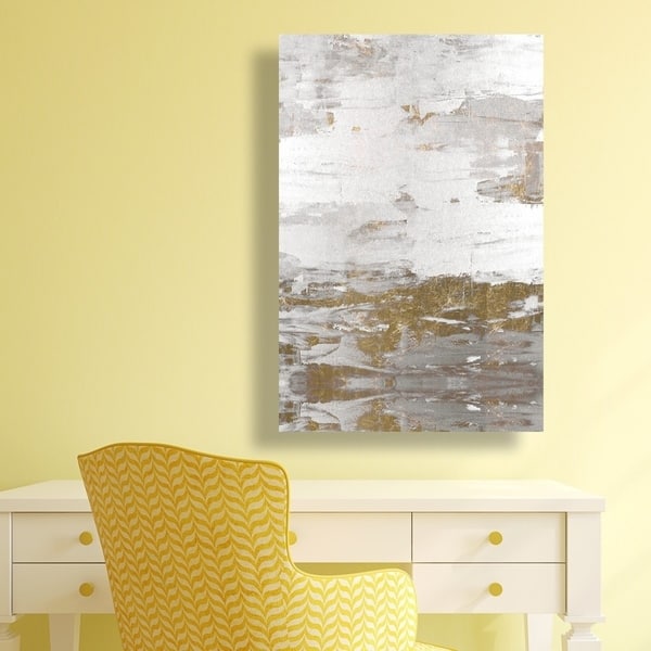 slide 2 of 8, Oliver Gal 'Tall Sensation' Abstract Wall Art Canvas Print - Gold, White