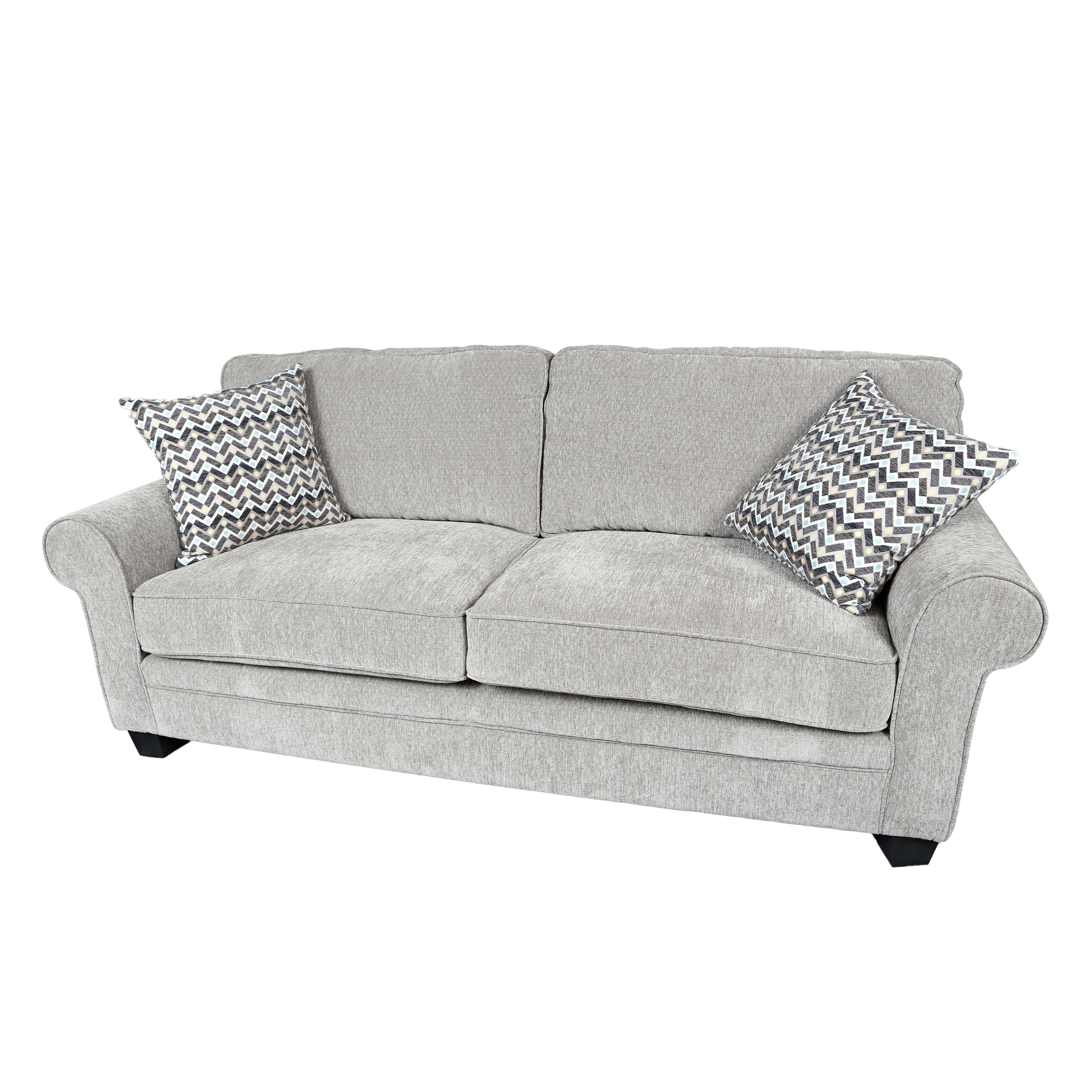 Light Grey Chenille Sofa Baci Living Room