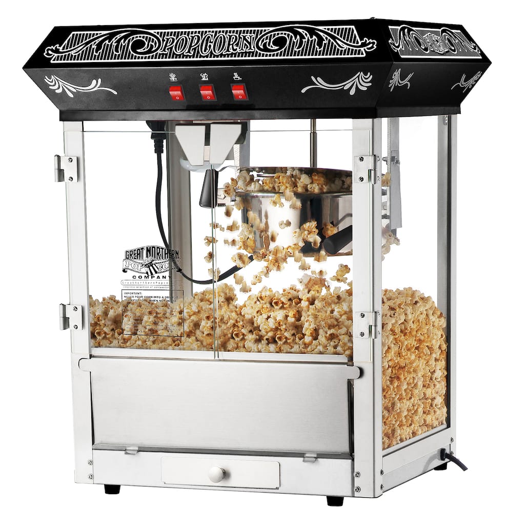 Great Northern Popcorn Black 8-ounce Old Time Popcorn Popper Machine