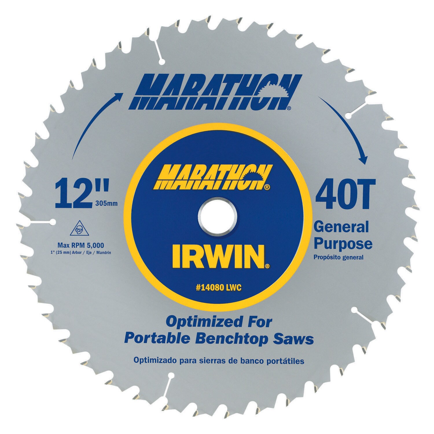 Shop Irwin Marathon 14080 12" Marathon Miter & Table Saw Blades Free