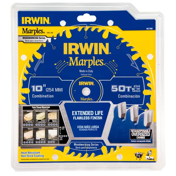 Irwin 1807368 10" Marples 50 Tooth Circular Saw Blade Overstock