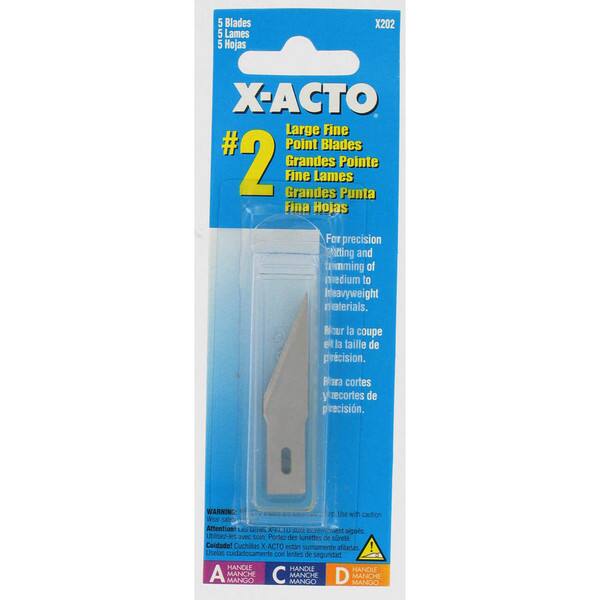 X-Acto No.2 Large Fine Point Blade 5-Pack - X202