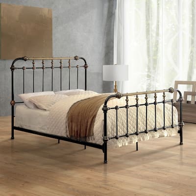 Furniture of America Pall Modern Metal Spindle Panel Bed