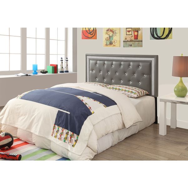Shop Breen Grey Faux Crystal Tufted Headboard - Free Shipping Today