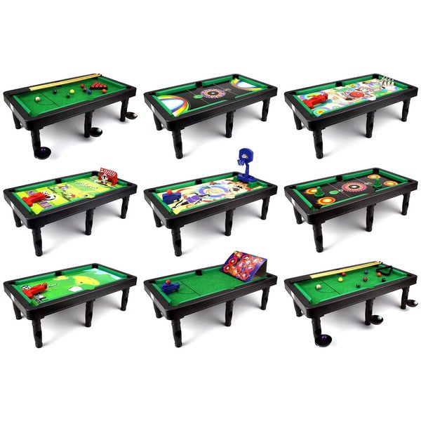 Velocity Toys Ultimate 9-in-1 Novelty Table Top Arcade Games Toy Play Set with Table and Accessories