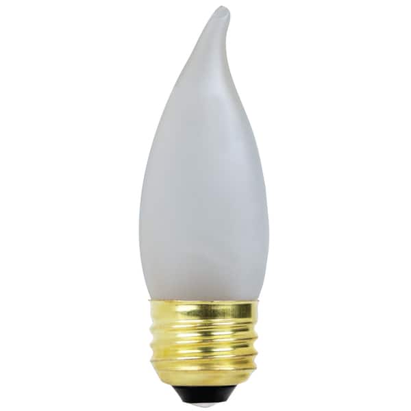 DXMKOP 40W Incandescent Torpedo Tip Chandelier Bulb – E26 Base, 2700K Soft White, 90+ CRI, 6-Pack, Frosted Flame Tip